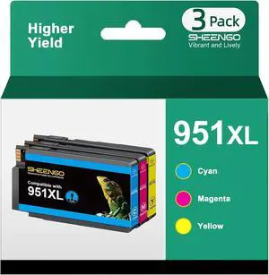 951XL Ink Cartridges Combo Pack Compatible for HP 951 951XL Ink Cartridges for HP Printers to Use with OfficeJet Pro 8600 8620 8610 8615 8100 8630 8660 276DW 251DW Printer (3-Pack 951XL Ink)