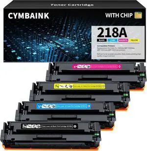 with Chip 218A Toner Cartridge Replacement for HP 218A 218X Toner for Color Pro 3201dw; Color Pro MFP 3301cdw 3301fdw 3301sdw Printers (4 Pack)