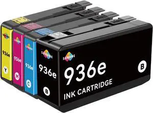 936e Ink Cartridge High Yield with Chip Replacement for HP 936 936XL 936e Ink Cartridges Combo Pack for OfficeJet 9122e 9110b 9125e 9128e 9130b 9135e 9730e Printer (1 Black/Cyan/Magenta/Yellow)