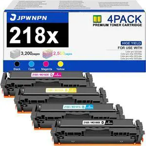 218X Toner Cartridges High Yield Replacement for 218X Toner Cartridge Color MFP 3301cdw 3301fdw 3301sdw Color Pro 3201dw Series Printer (BK/C/M/Y) 4-Pack