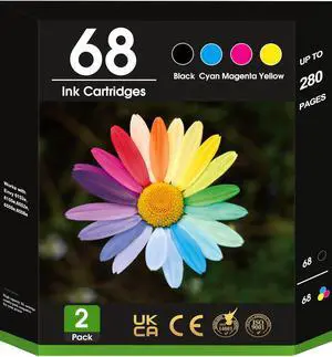 68 Ink Cartridges Combo 2-Pack Black Tri-Color Replacement for HP 68 68e Ink Compatible with HP Envy 6152e 6155e 6552e 6555e 6558e Printer 6100e 6500e All-in-One Inkjet Copy 6L6S2TN