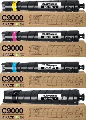 VersaLink C9000 Toner Cartridge Replacement for Xerox C9000 Toner for Xerox C9000 Printer, 106R04074 106R04075 106R04076 106R04077, 31,600 Pages VersaLink C9000 Toner Cartridge Replacement for Xerox C9000 Toner for Xerox C9000 Printer, 106R04074 106R04075 106R04076 106R04077, 31,600 Pages
