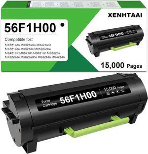 56F1H00 High Yield Toner Cartridge Compatible for Lexmark 56F1H00 Toner Cartridge for MX521,MX522,MX622,MX321,MX421,MS321,MS421,MS521,MS621,MS622,Laser Printer (15,000 Pages) 56F1H00 High Yield Toner Cartridge Compatible for Lexmark 56F1H00 Toner Cartridge for MX521,MX522,MX622,MX321,MX421,MS321,MS421,MS521,MS621,MS622,Laser Printer (15,000 Pages)