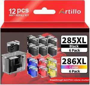 285XL 286XL Ink Refill Kit Replacement for Canon 285XL 286XL Ink Cartridge PG-285XL CL-286XL for PIXMA TS7720 TS7722 TR7820 Printer (6BK/2C/2M/2Y, 12 Pack) 285XL 286XL Ink Refill Kit Replacement for Canon 285XL 286XL Ink Cartridge PG-285XL CL-286XL for PIXMA TS7720 TS7722 TR7820 Printer (6BK/2C/2M/2Y, 12 Pack)