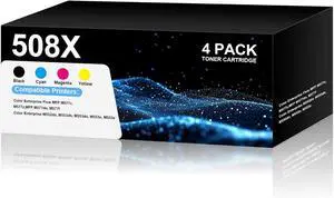 508X Toner Cartridge High Yield Replacement for HP 508X 508A Toner for MFP M577c, M577z,MFP M577dn, M577f M552dn, M553dh, M553dn,Printer (4-Pack, Black, Cyan, Yellow, Magenta) 508X Toner Cartridge High Yield Replacement for HP 508X 508A Toner for MFP M577c, M577z,MFP M577dn, M577f M552dn, M553dh, M553dn,Printer (4-Pack, Black, Cyan, Yellow, Magenta)