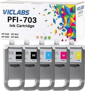 PFI-703 Ink Cartridges Replacement for Canon PFI-703 Ink Cartridges for use in Canon imagePROGRAF iPF810 iPF810pro iPF820 iPF820pro iPF825 iPF815 Printers, 700ml (5-Pack, MBK/BK/C/M/Y) PFI-703 Ink Cartridges Replacement for Canon PFI-703 Ink Cartridges for use in Canon imagePROGRAF iPF810 iPF810pro iPF820 iPF820pro iPF825 iPF815 Printers, 700ml (5-Pack, MBK/BK/C/M/Y)