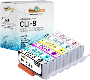 Houseoftoners Remanufactured for Canon CLI-8 Ink Cartridge High Yield Replacement for CLI-8 Pixma MP960, MP970, Pro9000, MP950, iP6700D, iP6600D - 6 Pack (Multi) Houseoftoners Remanufactured for Canon CLI-8 Ink Cartridge High Yield Replacement for CLI-8 Pixma MP960, MP970, Pro9000, MP950, iP6700D, iP6600D - 6 Pack (Multi)