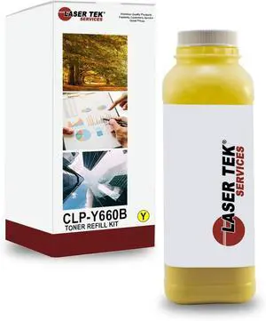 Laser Tek Services Compatible Toner Refill Kit Replacement for Samsung CLP660 CLP-Y660B Works with Samsung CLP-610ND 660N, CLX-6200FX Printers (Yellow, 1 Pack) - 5,000 Pages