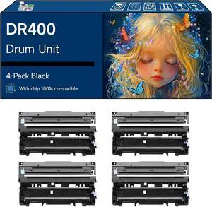 Compatible with Brother DR400 Drum Unit Work for Brother HL-1450 HL-1470N intelliFAX-4100 intelliFAX-4100E intelliFAX-4750 Printers (4 Pack Black) Compatible with Brother DR400 Drum Unit Work for Brother HL-1450 HL-1470N intelliFAX-4100 intelliFAX-4100E intelliFAX-4750 Printers (4 Pack Black)
