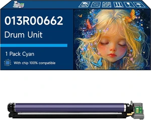 Compatible with Xerox 013R00662 Drum Unit Work for Xerox WorkCentre 7830 7835 7845 7855 7970 Printers, High Yield 100000 Pages, with Chip, High-Definition Printing (1 Pack Cyan) Compatible with Xerox 013R00662 Drum Unit Work for Xerox WorkCentre 7830 7835 7845 7855 7970 Printers, High Yield 100000 Pages, with Chip, High-Definition Printing (1 Pack Cyan)