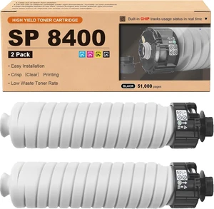 Compatible 821276 High-Capacity Toner Cartridge Set, Works for Ricoh SP8400DN SP8400SF Printers, Bright Colors and Clear Printing 2*Black Compatible 821276 High-Capacity Toner Cartridge Set, Works for Ricoh SP8400DN SP8400SF Printers, Bright Colors and Clear Printing 2*Black