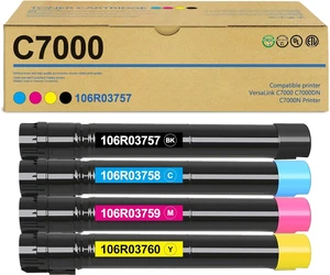C7000 Toner Cartridges Replacement for Xerox 106R03757 106R03758 106R03759 106R03760 Toner use for Versalink C7000 C7000DN(4Pack,BK/C/M/Y) C7000 Toner Cartridges Replacement for Xerox 106R03757 106R03758 106R03759 106R03760 Toner use for Versalink C7000 C7000DN(4Pack,BK/C/M/Y)