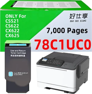 78C1UK0 78C1UC0 78C1UM0 78C1UY0 78C1UKE 78C1UCE 78C1UME 78C1UYE Toner Cartridge Compatible with Lexmark ONLY for CS521 CS521dn CS622 CS622de CX622 CX622ade CX625 Printer (78C1UC0-Cyan Toner) 78C1UK0 78C1UC0 78C1UM0 78C1UY0 78C1UKE 78C1UCE 78C1UME 78C1UYE Toner Cartridge Compatible with Lexmark ONLY for CS521 CS521dn CS622 CS622de CX622 CX622ade CX625 Printer (78C1UC0-Cyan Toner)