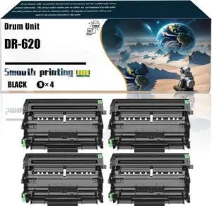 Replacement Parts Drum Unit DR-620 Compatible with Brother HL-5340D HL-5350DN HL-5370DW HL-5370DWT Printers, Contains Chip and Clear Printing (4 Pack Black) Replacement Parts Drum Unit DR-620 Compatible with Brother HL-5340D HL-5350DN HL-5370DW HL-5370DWT Printers, Contains Chip and Clear Printing (4 Pack Black)