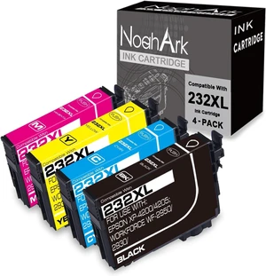 NoahArk 4 Pack 232XL Remanufactured Ink Cartridge Replacement for 232 232XL T232 T232XL High-Capacity Work for XP-4200 XP-4205 WF-2930 WF-2950 Printer (Black, Cyan, Magenta, Yellow) NoahArk 4 Pack 232XL Remanufactured Ink Cartridge Replacement for 232 232XL T232 T232XL High-Capacity Work for XP-4200 XP-4205 WF-2930 WF-2950 Printer (Black, Cyan, Magenta, Yellow)