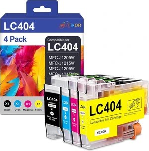 Compatible LC404 Ink Cartridge Replacement for LC-404 LC 404XL Ink Cartridge for MFC-J1205W MFC-J1215W Printers (4 Pack1 Black, 1 Cyan, 1 Magenta, 1 Yellow) Compatible LC404 Ink Cartridge Replacement for LC-404 LC 404XL Ink Cartridge for MFC-J1205W MFC-J1215W Printers (4 Pack1 Black, 1 Cyan, 1 Magenta, 1 Yellow)
