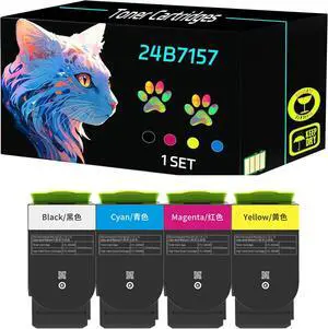 High Yield 24B7157 Toner Cartridges Compatible for Lexmark C2240 XC2235 Printers, Print Clearly (4 Pack BK/C/M/Y) High Yield 24B7157 Toner Cartridges Compatible for Lexmark C2240 XC2235 Printers, Print Clearly (4 Pack BK/C/M/Y)