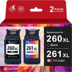 EaseFusion 260XL 261XL Replacement for Canon 260 and 261 Ink Cartridges PG-260 CL-261 Compatible with Canon Pixma TS6420a TS6420 TS6400 TR7020a TS5320 TR7000 TS5300 TR7020 Printer Ink Cartridges EaseFusion 260XL 261XL Replacement for Canon 260 and 261 Ink Cartridges PG-260 CL-261 Compatible with Canon Pixma TS6420a TS6420 TS6400 TR7020a TS5320 TR7000 TS5300 TR7020 Printer Ink Cartridges