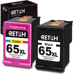 RETCH Remanufactured Ink Cartridges Replacement for HP 65 65XL Combo Pack to use with Envy 5055 5052 5058 DeskJet 3755 2655 2600 2620 2622 2624 2652 3752 3720 3721 3722 3723 Printer (1 Black,1 Color) RETCH Remanufactured Ink Cartridges Replacement for HP 65 65XL Combo Pack to use with Envy 5055 5052 5058 DeskJet 3755 2655 2600 2620 2622 2624 2652 3752 3720 3721 3722 3723 Printer (1 Black,1 Color)