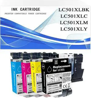 LC501XLBK LC501XLC LC501XLM LC501XLY Ink Cartridge Replacement LC501XL (LC501) Inks Kits Compatible for MFC-J1260W J1360DW J1410DW Printer 1 Set LC501XLBK LC501XLC LC501XLM LC501XLY Ink Cartridge Replacement LC501XL (LC501) Inks Kits Compatible for MFC-J1260W J1360DW J1410DW Printer 1 Set