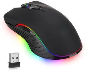 Gaming Mouse Wireless USB Rechargeable 7 Color LED Backlight Optical Mice for PC Gaming Mouse Wireless USB Rechargeable 7 Color LED Backlight Optical Mice for PC