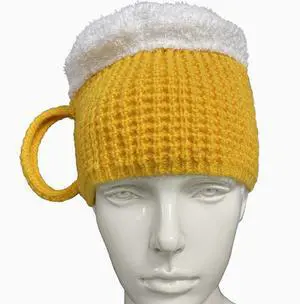 Beer Mug Hat Novelty Beanie Hat Funny Party Hat Autumn Winter Warm Knitting Cap Beer Mug Hat Novelty Beanie Hat Funny Party Hat Autumn Winter Warm Knitting Cap