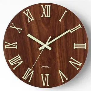 8" Large Wall Clock Quartz Light Luminous Night Glow In The Dark Silent Home Roman numerals 8" Large Wall Clock Quartz Light Luminous Night Glow In The Dark Silent Home Roman numerals
