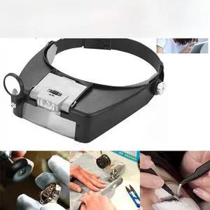 Jewelers Head Headband Magnifier Illuminated Visor LED Glasses Loupe Magnifying Jewelers Head Headband Magnifier Illuminated Visor LED Glasses Loupe Magnifying