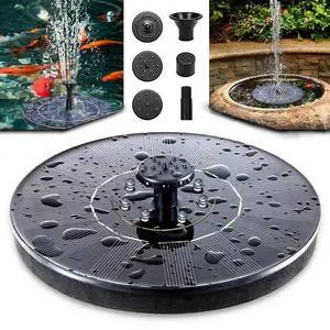 Solar Power Bird Bath Fountain Pump Upgrade 1.4W Solar Fountain With 4 Nozzle 16CM 6.3 Inch Solar Power Bird Bath Fountain Pump Upgrade 1.4W Solar Fountain With 4 Nozzle 16CM 6.3 Inch