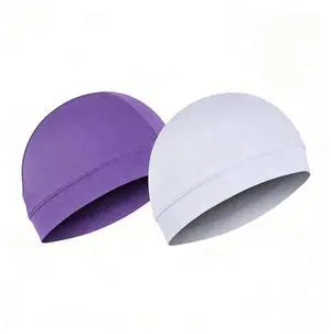 Men Cooling Skull Cap Helmet Liner Summer Quick Drying Cycling Sports Beanie Hat Polyester Ice Silk-White+Purple Men Cooling Skull Cap Helmet Liner Summer Quick Drying Cycling Sports Beanie Hat Polyester Ice Silk-White+Purple