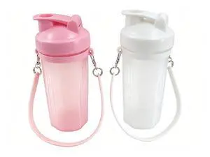 2PCS 20 oz Protein Shaker Bottles, Shaker Bottle with Wire Whisk Ball Pink+White 2PCS 20 oz Protein Shaker Bottles, Shaker Bottle with Wire Whisk Ball Pink+White