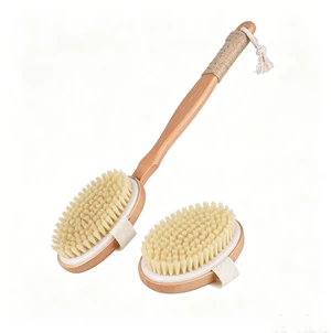 Long Handle Boar Bristle Body Scrub Wood Back Scrubber Exfoliating Bath Brush 2pcs Long Handle Boar Bristle Body Scrub Wood Back Scrubber Exfoliating Bath Brush 2pcs