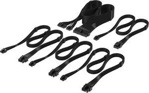 Corsair Elite Premium Type 4 Individual Sleeved PSU Cable Starter Kit Low-Profile Cable Combs, Triple-Mesh Paracord Sleeve, Compatible Type 4 PSUs Black Corsair Elite Premium Type 4 Individual Sleeved PSU Cable Starter Kit Low-Profile Cable Combs, Triple-Mesh Paracord Sleeve, Compatible Type 4 PSUs Black
