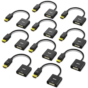 BENFEI DisplayPort to DVI Single Link Adapter 10 Pack, Uni-Directional BENFEI DisplayPort to DVI Single Link Adapter 10 Pack, Uni-Directional