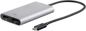 Monoprice Thunderbolt 3 Dual DisplayPort Output Adapter 4K @ 60Hz Monoprice Thunderbolt 3 Dual DisplayPort Output Adapter 4K @ 60Hz