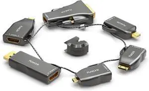 PureLink, HDMI Adapter Set, Adapter Ring, DisplayPort, Mini DisplayPort, USB-C, Mini HDMI, Micro HDMI and DVI to HDMI, 4K Resolution, Anti-Theft, Gold-Plated Contacts, Black PureLink, HDMI Adapter Set, Adapter Ring, DisplayPort, Mini DisplayPort, USB-C, Mini HDMI, Micro HDMI and DVI to HDMI, 4K Resolution, Anti-Theft, Gold-Plated Contacts, Black