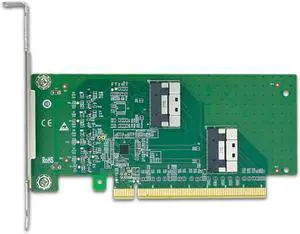 Reliability PCIe X16 Adapter Featuring 2 SlimSAS SFF 8654 8i Interfaces Adapter for PC Data Center Essential Component Reliability PCIe X16 Adapter Featuring 2 SlimSAS SFF 8654 8i Interfaces Adapter for PC Data Center Essential Component