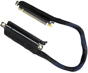 PCIE 5.0 X16 GPU Extension Cable 180 Degree Design Braid Shield High Bandwidth 64GB PCIE 5.0 X16 GPU Extension Cable 180 Degree Design Braid Shield High Bandwidth 64GB