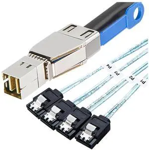 S/AS HD SFF-8644 to 4 X SATA 7Pin Hard Disk Cable 12Gbps Server External Hard Disk High-Speed Cable 3.33TF/1M S/AS HD SFF-8644 to 4 X SATA 7Pin Hard Disk Cable 12Gbps Server External Hard Disk High-Speed Cable 3.33TF/1M