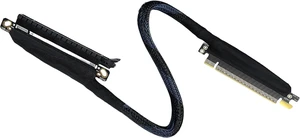 64Gbs Bandwidth PCIe5.0 X16 Left Exit Risers Extension Cable 180Degree Bend Design Silver Plate Connectors For PC Builds 64Gbs Bandwidth PCIe5.0 X16 Left Exit Risers Extension Cable 180Degree Bend Design Silver Plate Connectors For PC Builds