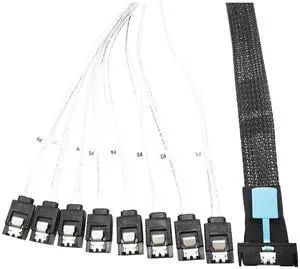 0.5M Cable Server Hard Drive Conversion Cable PCIe5.0 Slimline SFF8654 8i to 8*SATA Cable Slimline X8 to 8*SATA Cord 0.5M Cable Server Hard Drive Conversion Cable PCIe5.0 Slimline SFF8654 8i to 8*SATA Cable Slimline X8 to 8*SATA Cord