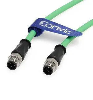 Eonvic Flexible Gigabit Ethernet Cable M12 D Code 4 Pin to 4 Pin Male Cat5e Shielded Networking Cable for Industrial Camera (8M) Eonvic Flexible Gigabit Ethernet Cable M12 D Code 4 Pin to 4 Pin Male Cat5e Shielded Networking Cable for Industrial Camera (8M)