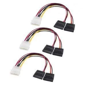 4 Pin IDE to 2 Serial ATA Hard Driver Power Cable SATA Y Splitter Hard Drive Disk Extension Cord Adapter Connector(3 Pieces) 4 Pin IDE to 2 Serial ATA Hard Driver Power Cable SATA Y Splitter Hard Drive Disk Extension Cord Adapter Connector(3 Pieces)