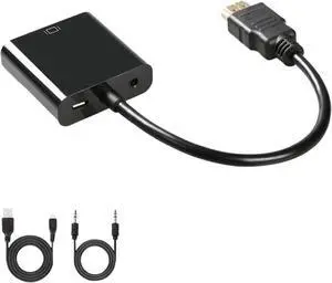 HDMI to V/GA Adapter Digital to Analog Video Converter Cord HDMIDMI Connector for 360 P;S/4 PC TV Box(Audio Power Black) HDMI to V/GA Adapter Digital to Analog Video Converter Cord HDMIDMI Connector for 360 P;S/4 PC TV Box(Audio Power Black)