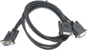 HONGP DB9 9Pin 1 to2 Rs232 Serial Cable Splitter Directly Connected COM 2 in 1 Data Cable Male to Female(2m,1 Female to 2 Male) HONGP DB9 9Pin 1 to2 Rs232 Serial Cable Splitter Directly Connected COM 2 in 1 Data Cable Male to Female(2m,1 Female to 2 Male)