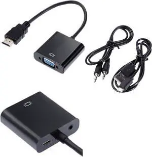 50pcs HDMI to V/GA Cord Male to RGB Female Analog Video Converter Adapter Cables HD 1080P for PC(with Audio and Power,Black) 50pcs HDMI to V/GA Cord Male to RGB Female Analog Video Converter Adapter Cables HD 1080P for PC(with Audio and Power,Black)