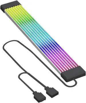 5V 3Pin ARGB Illuminated Strip 8/24-Pin PC Motherboard Graphics Card Power Supply Extension Cable(Black X8) 5V 3Pin ARGB Illuminated Strip 8/24-Pin PC Motherboard Graphics Card Power Supply Extension Cable(Black X8)