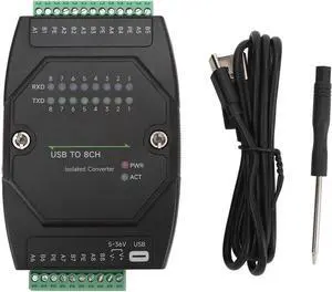 USB to RS485 Converter, Type C to 8 Channel Isolated RS485 Serial Port Adapter, 1200bps to 921600bps with Terminal Block for Industrial Automation and Multi - Device USB to RS485 Converter, Type C to 8 Channel Isolated RS485 Serial Port Adapter, 1200bps to 921600bps with Terminal Block for Industrial Automation and Multi - Device