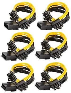 6PCS GPU PCIe 8 Pin Female to 2X 8 Pin Male PCI Power Adapter Y-Splitter Extension Cable 9-inch 6PCS GPU PCIe 8 Pin Female to 2X 8 Pin Male PCI Power Adapter Y-Splitter Extension Cable 9-inch