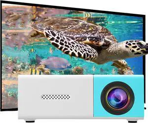 Mini Portable Projector, Outdoor Video Projector, LED Pico Movie Projector for Home Theater, 1080P High Resolution Projector (Blue) Mini Portable Projector, Outdoor Video Projector, LED Pico Movie Projector for Home Theater, 1080P High Resolution Projector (Blue)